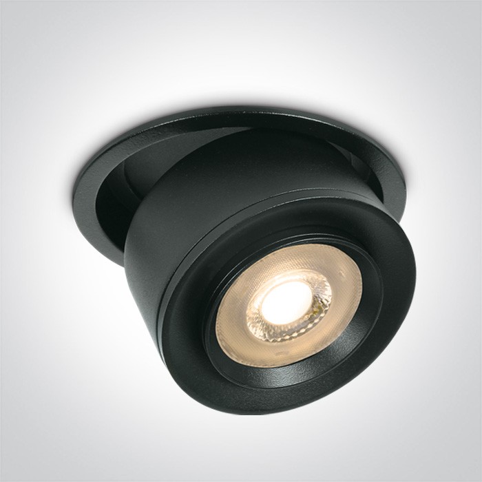 11128G/B/W BLACK RECESSED COB 25W WW 15-45deg 230V HONEYCOMB