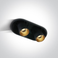 SPOT DOUBLE CYLINDRIQUE NOIR COB 2x6,5W WW 700mA 36deg ADJUSTABLE DARK LIGHT