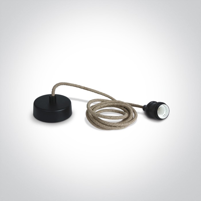 0990/B BLACK E27 ROPE WIRE 2m SUSPENSION