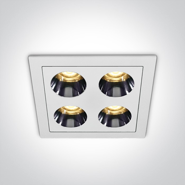 50110H/W/W WHITE RECESSED LED 10W WW IP20 38deg 230V DARK LIGHT