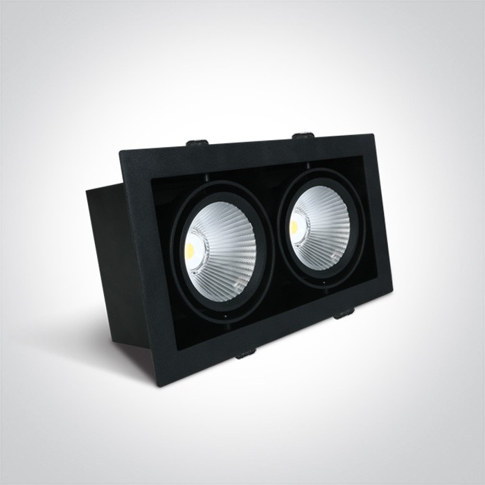 51230/B/W BLACK COB 2x30W WW 38deg 230V