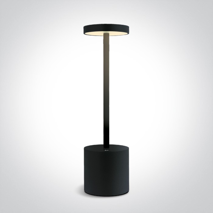 61100/B LAMPE DE TABLE NOIRE 3W WW IP54 USB RECHARGEABLE DIMMABLE