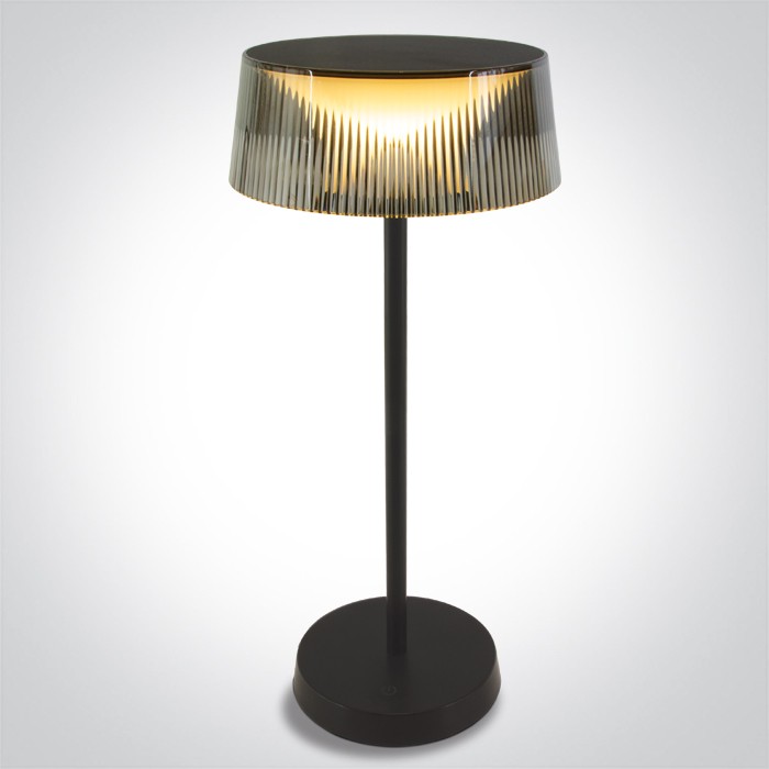 61106/B/W LAMPE DE TABLE NOIRE 2w WW IP44 USB RECHARGEABLE DIMMABLE
