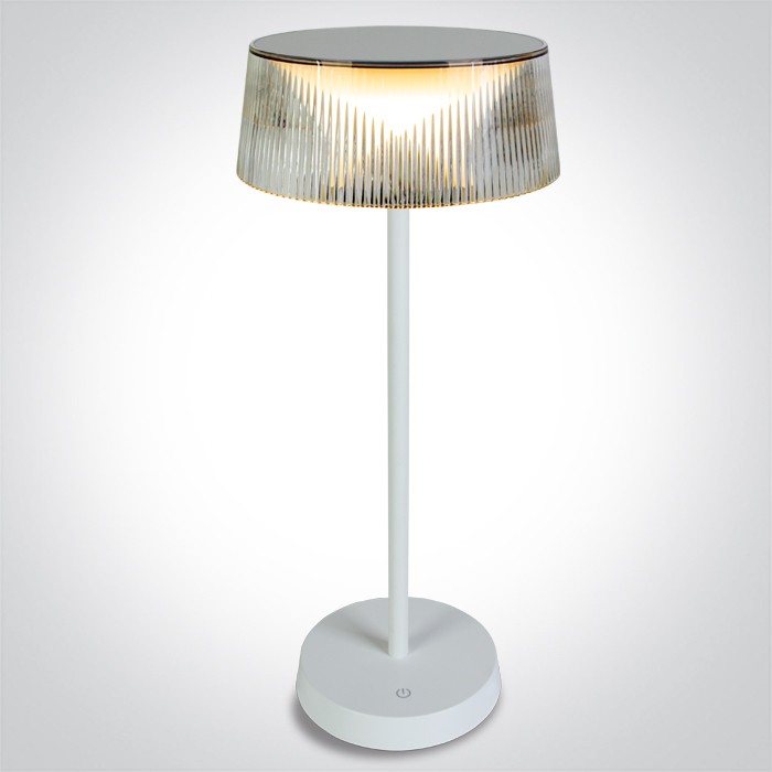 61106/W/W LAMPE DE TABLE BLANCHE 2w WW IP44 USB RECHARGEABLE DIMMABLE