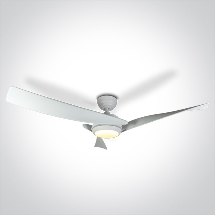 6304/W/V BLANC ABS ROD FAN 45W LED 22W CCTV IP20 230V