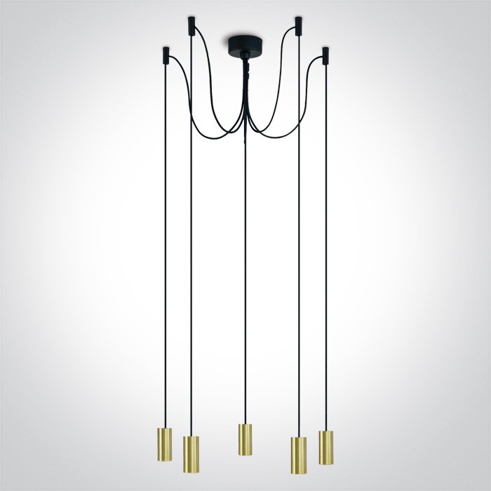 63124C/BBS BRUSHED BRASS PENDANT 20W 5xE27