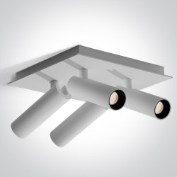 PLAFONNIER CARRE QUADRUPLE ORIENTABLE BLANC 4x5W WW IP20 230V