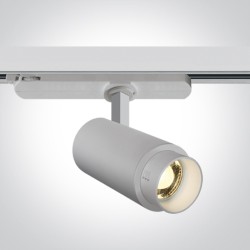 PROJECTEUR SUR RAIL 230Vac BLANC LED COB 15W WW 20-60deg ADJUSTABLE