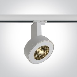 PROJECTEUR SUR RAIL 230V BLANC COB LED 30W WW AVEC GRILLE NID D'ABEILLE ANTI-ÉBLOUISSEMENT