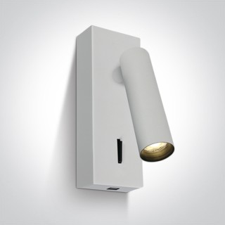 65746A/W/W WHITE SPOT 3W WW IP20 230V USB 2A