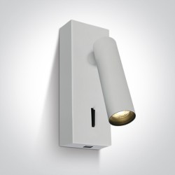 APPLIQUE MURALERECTANGULAIRE SAILLIE BLANCHE SPOT LED 3W WW IP20 230V+ PORT USB 2A