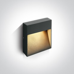 APPLIQUE CARRE SAILLIE MURALE ANTHRACITE 9W WW IP54 100-240V