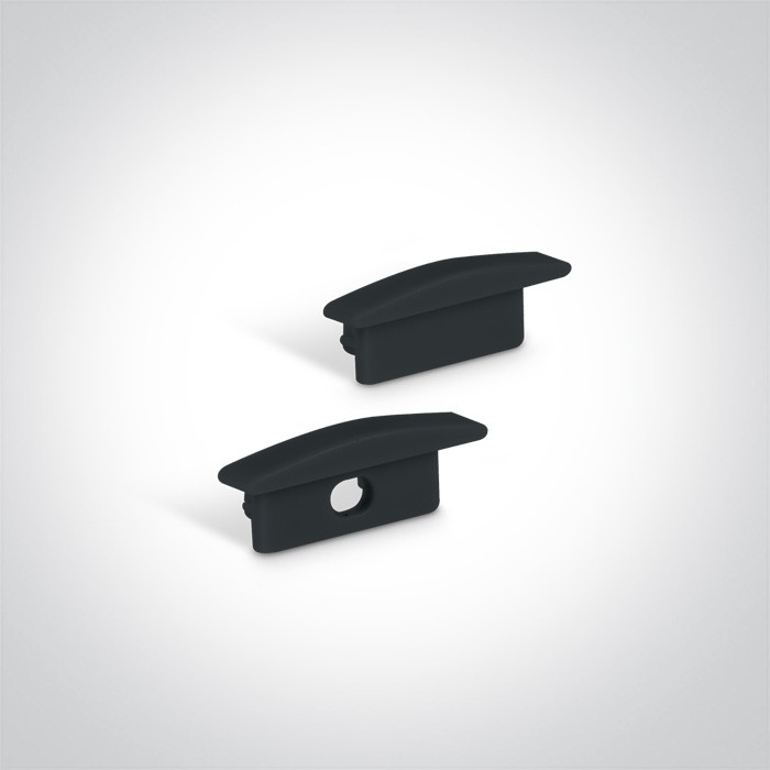 7902R/B/B NOIR PROFIL ENCASTRE 2m + diffuseur PC NOIR