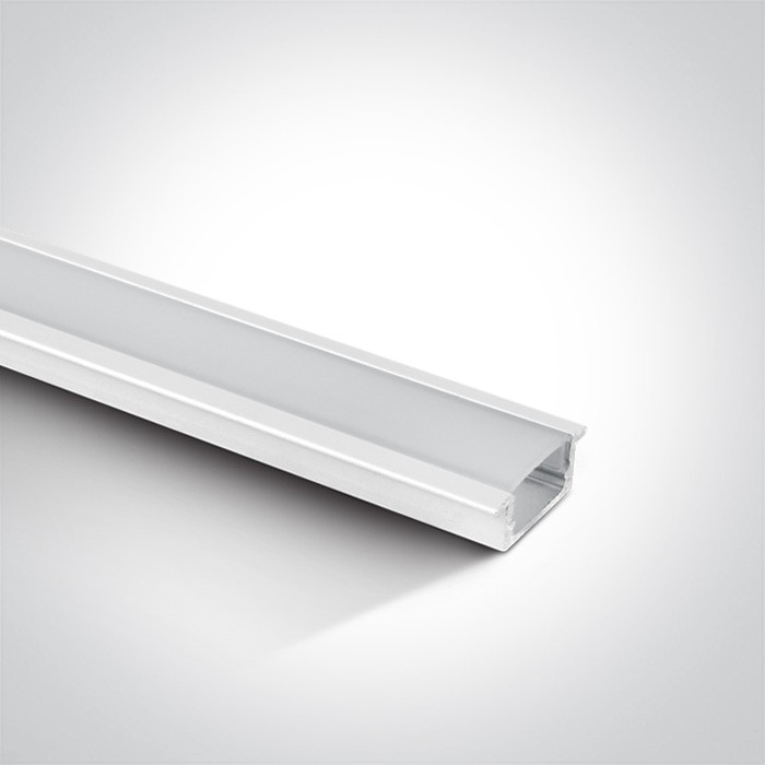 7902R/W BLANC PROFIL ENCASTRE 2m + diffuseur opale PC