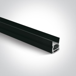 PROFIL ALUMINIUM NOIR SAILLIE 34mm + DIFFUSEUR OPAL POLYCARBONATE EN RETRAIT / 2m