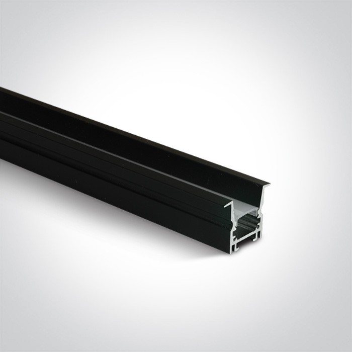 7903R/B BLACK RECESSED PROFILE 2m + PC Opal diffuser DARK LIGHT