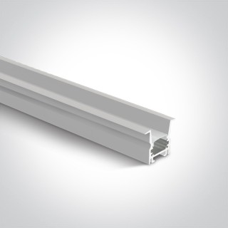7903R/W BLANC PROFIL ENCASTRE 2m + PC Diffuseur opale LUMIÈRE FONCÉE