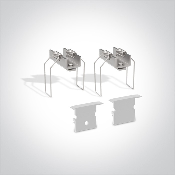 7903R/W BLANC PROFIL ENCASTRE 2m + PC Diffuseur opale LUMIÈRE FONCÉE