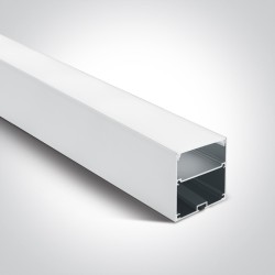 PROFIL ALUMINIUM BLANC SAILLIE 60mm + DIFFUSEUR OPAL POLYCARBONATE / 2m