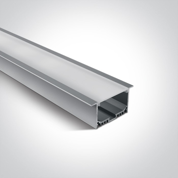 7910AR/AL PROFIL ENCASTRE 2m POUR STRIPS DE 40mm + PC OPAL DIFF