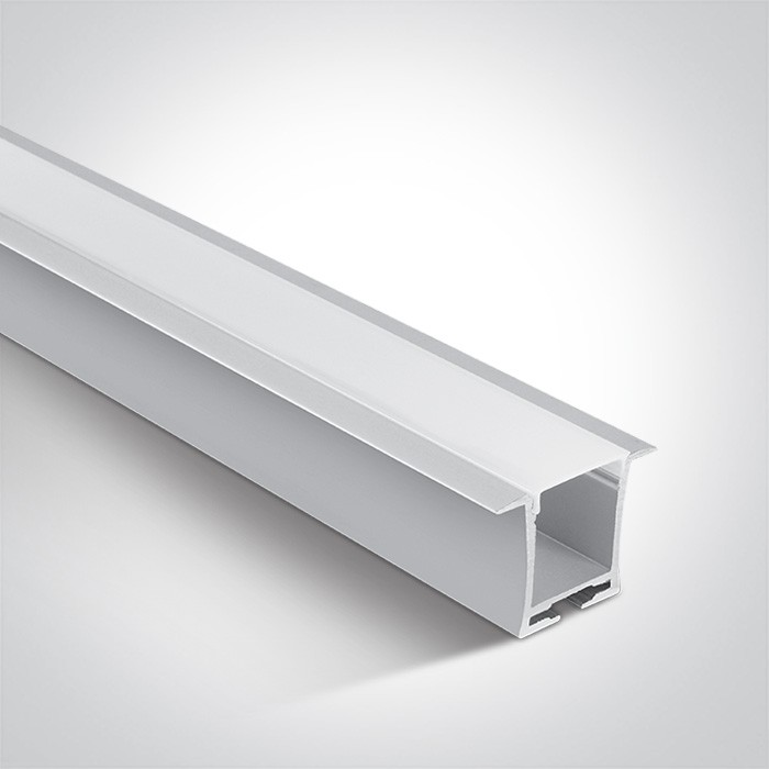 7912R/W BLANC PROFIL ENCASTRE 2m + DIFFUSEUR OPAL PC