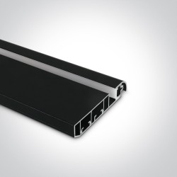 PROFIL ALUMINIUM NOIR POUR PLINTHE ADAPTÉ AU RUBAN DE 8mm / 2m