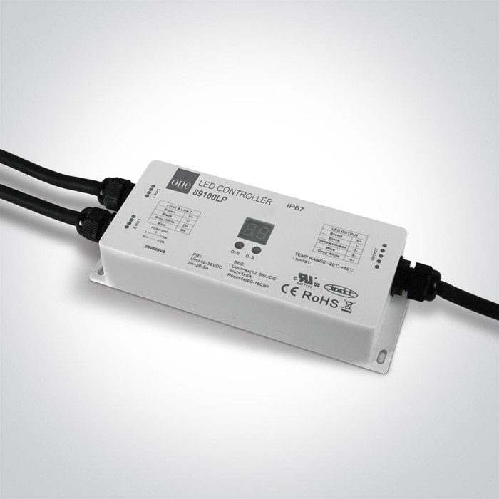 89100LP DALI / PUSH TO DIM CONTROLLER 4-CHANNEL IP67 12-36V