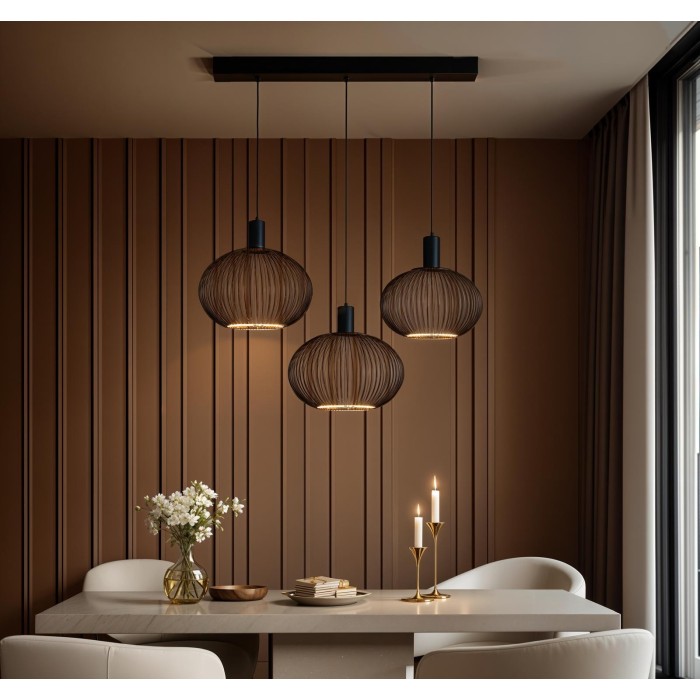 LED FLOATING FILO BLACK GLOBE G180 - E27